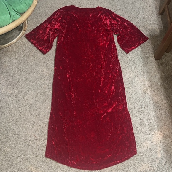 J. Peterman Classic Velvet Caftan Red Small - Picture 7 of 10